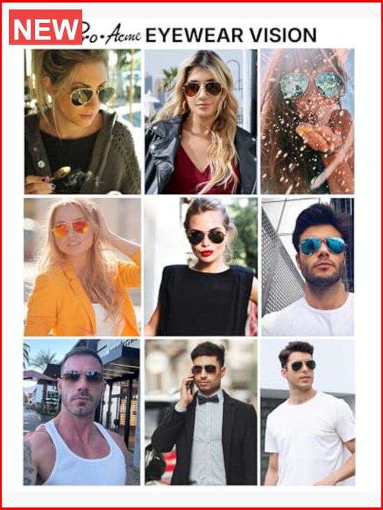 Classic Aviator Sunglasses with Metal Frame and UV Protection